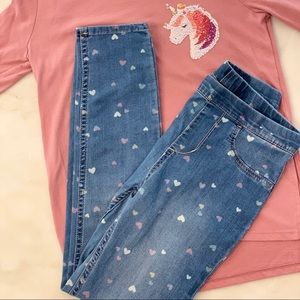 H&M denim heart leggings Sz 8-9